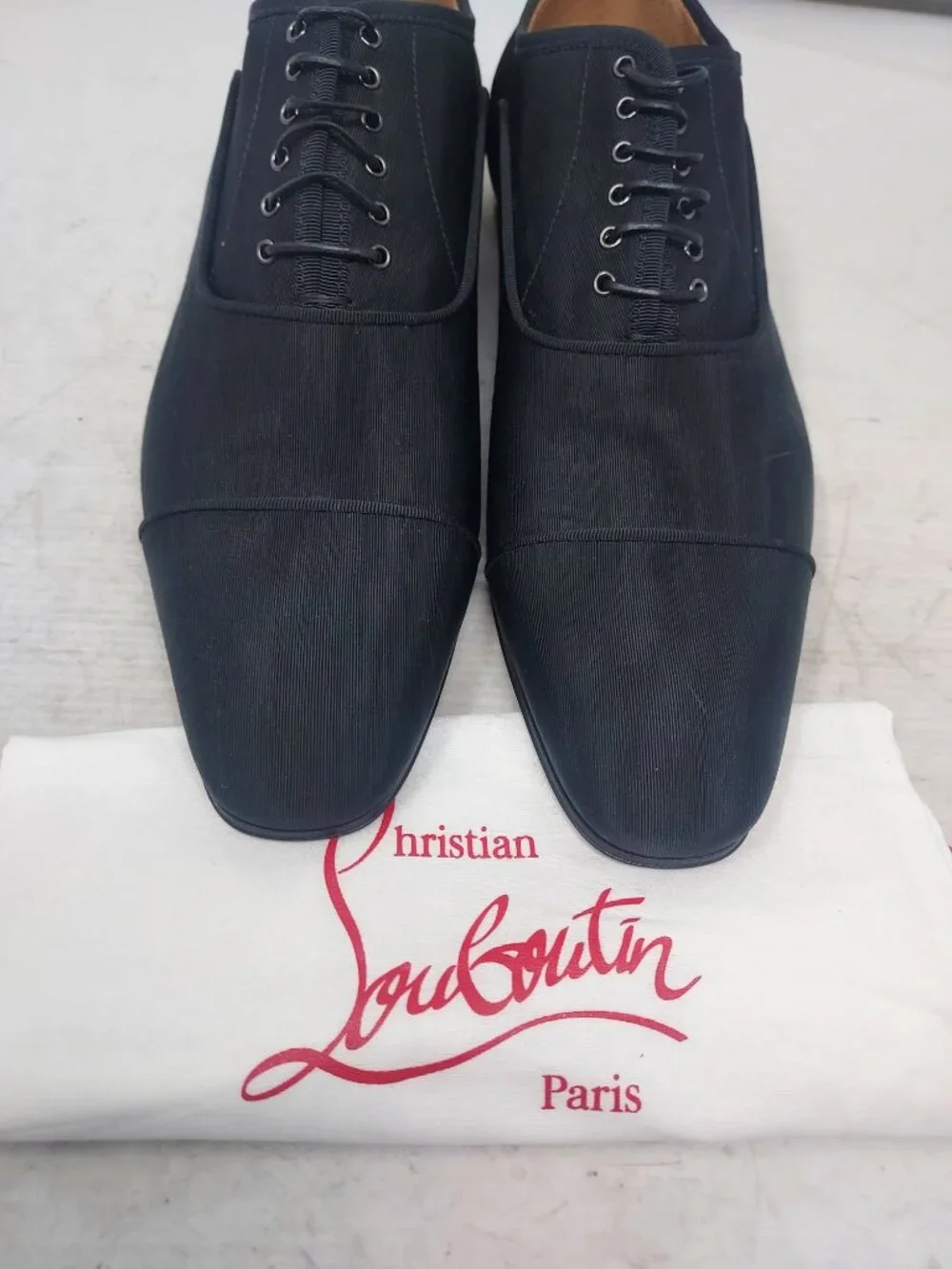 Christian Louboutin MENS Black Greggyrocks Spiked Heel Lace Up Oxford Shoe